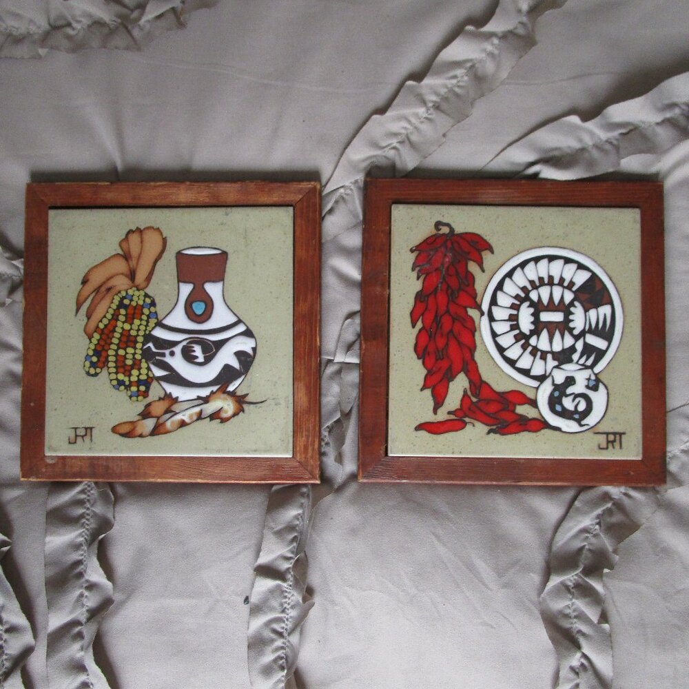vintage artisan pottery tiles